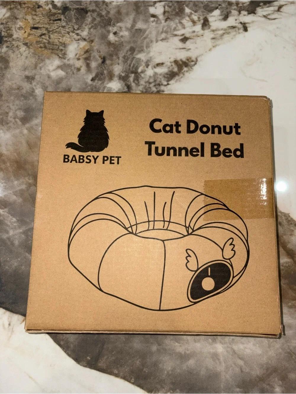 Cat Donut Tunnel Bed - Brown